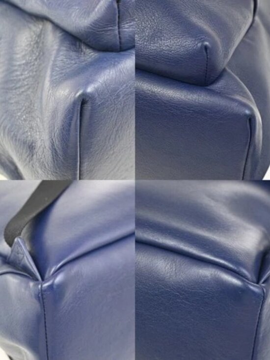 BALENCIAGA Logo Everyday Backpack Adjustable Strap Leather Blue Italy 12ZA253 main image 15